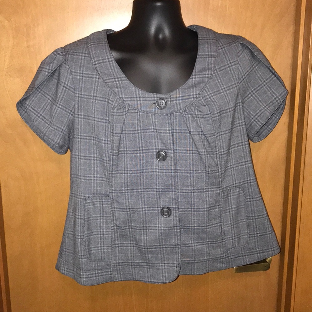 🔥Robert Louis short sleeve blazer plaid 16